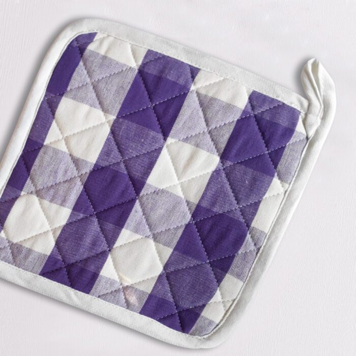 Pot-Holder-19.jpg White & Blue Pot Holders (Set of 2) 8 x 8 inch - Image 1