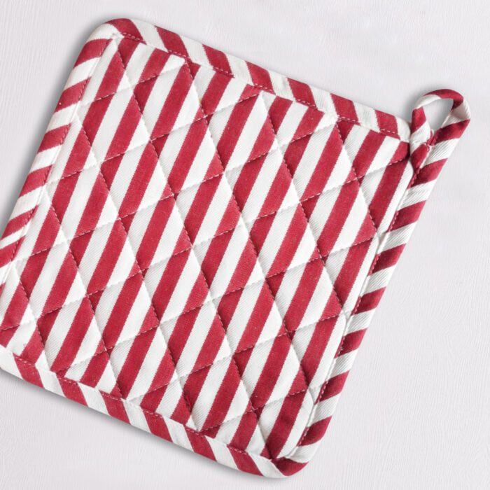 Pot-Holder-6.jpg Pot Holder with Red & White Stripes (Set of 2) 8 x 8 inch - Image 1