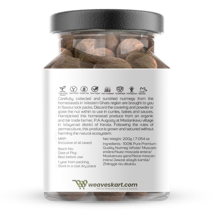 Premium Single Origin Nutmeg Whole 200gm - Image 3