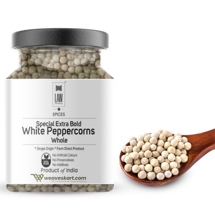 Premium Special Extra Bold White Peppercorns Whole 100 gm - Image 1