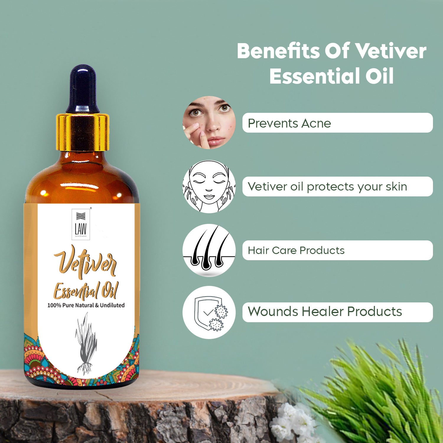 Vetiver/Gardenia Essential Oil. Co-distilled (India) 3ml