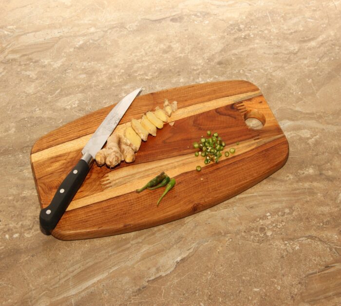 Premium Handmade Teakwood Wood Chopping Board - Size (8” x 15”) CH-13(G) - Image 5