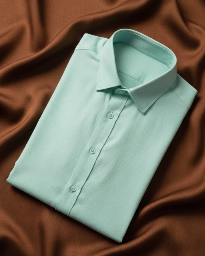 shirt 7(1) Muslin Khadi Light Pista Formal Shirt - Image 1