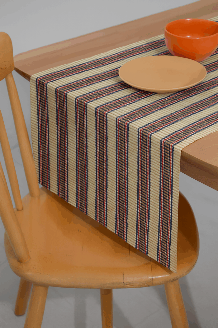 Handloom Classic Stripes Table Runner (58" x 13") - Image 1