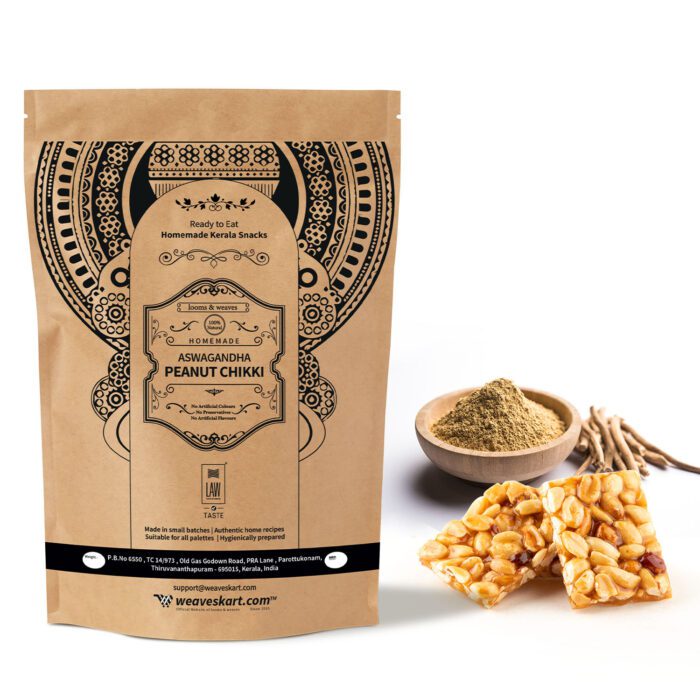 ASWAGANDHA PEANUT CHIKKI (1) Ashwagandha Peanut Chikki 250g - Image 1