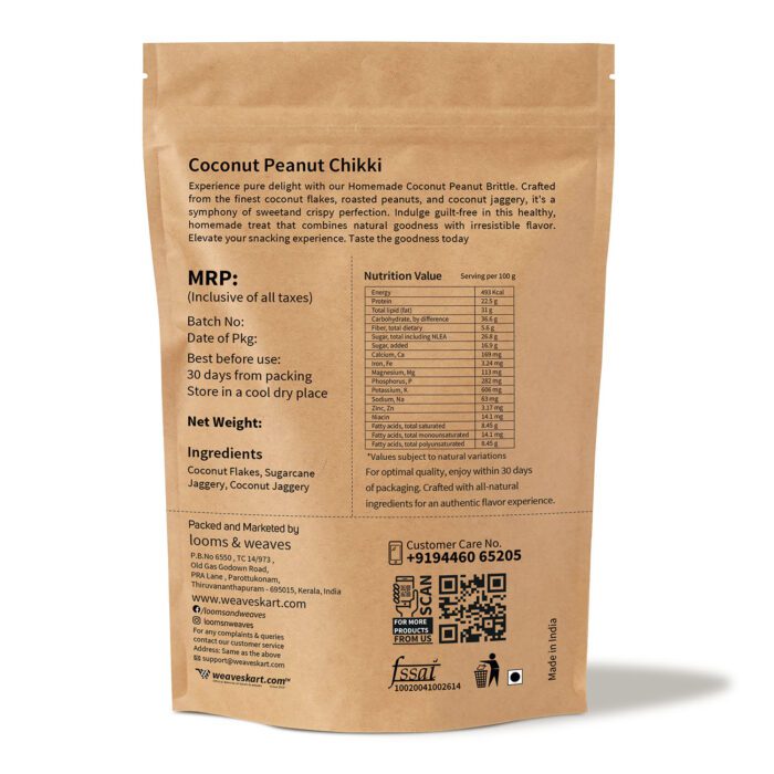 Coconut Peanut Chikki 250g - Image 3