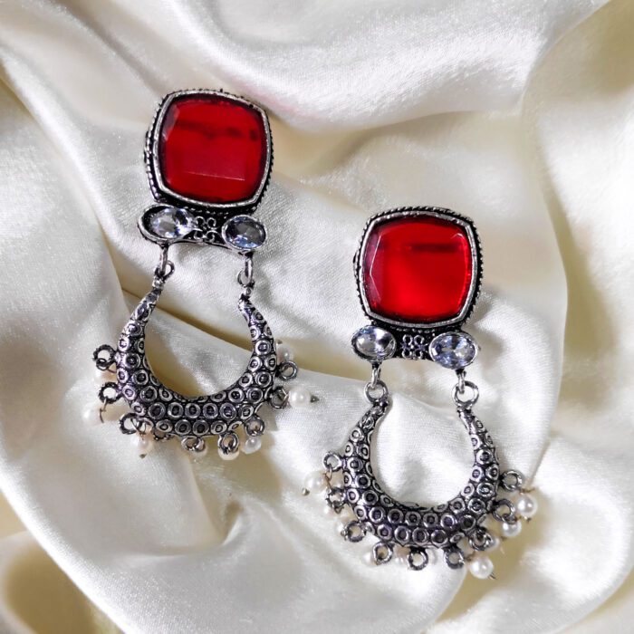 Earrings (4) German Silver Earring (LAW53) - Image 1