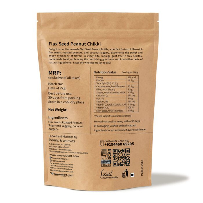 Flax Seed Peanut Chikki 250g - Image 3