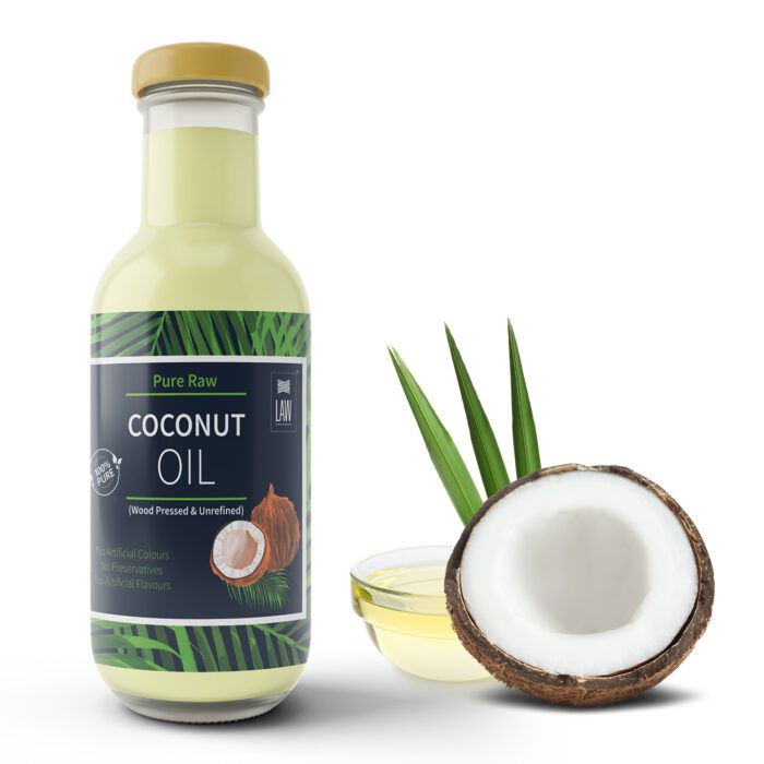 Raw Coconut Oil_200ml (1) Premium Pure Raw Wood pressed Coconut Oil from Kerala 200ml (Glass Bottle) - Image 1