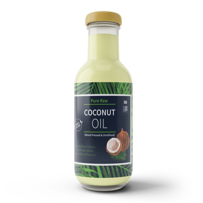 Premium Pure Raw Wood pressed Coconut Oil from Kerala 200ml (Glass Bottle) - Image 2
