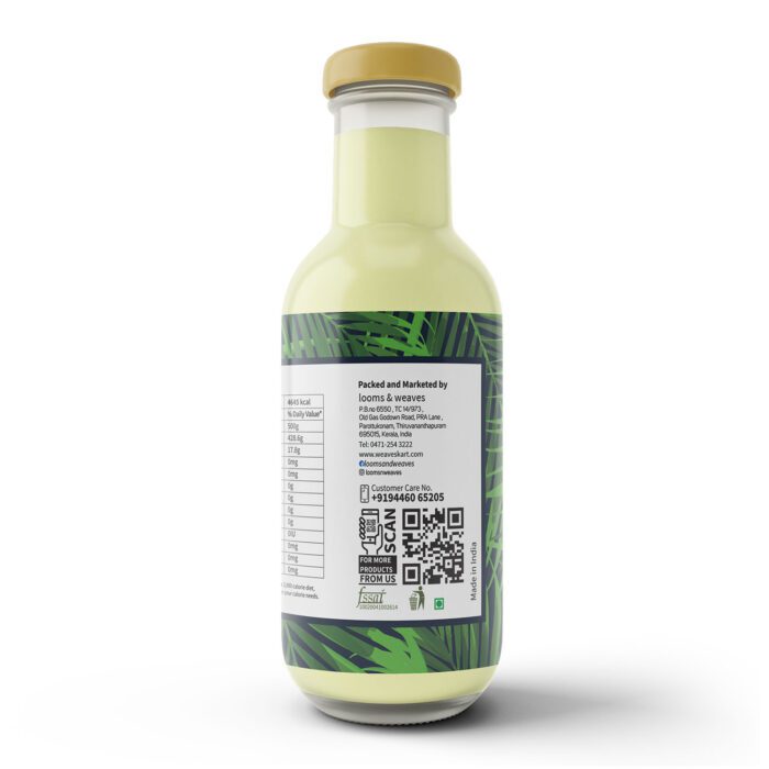 Premium Pure Raw Wood pressed Coconut Oil from Kerala 200ml (Glass Bottle) - Image 3