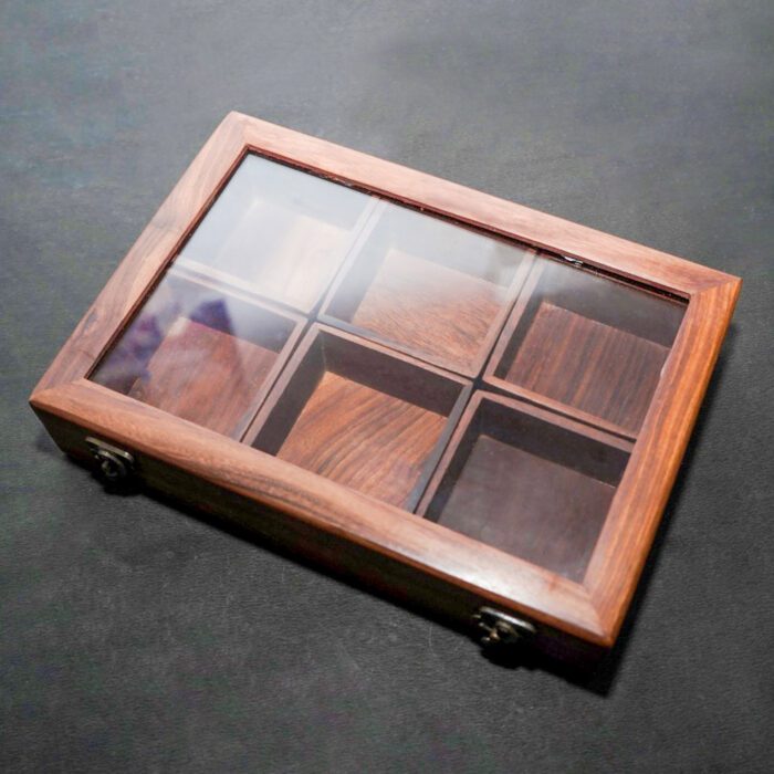 Images (6) Rectangle Wooden Gift Box with Spices/Dry Fruits - Image 1