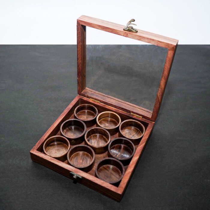 Images (7) Square Wooden Gift Box with Spices/Dry Fruits - Image 1