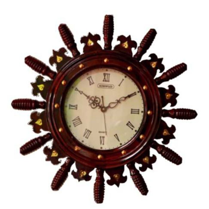 Images_0064_WOODEN WHEEL CLOCK Wooden Wheel Clock (Rosewood) - Image 1