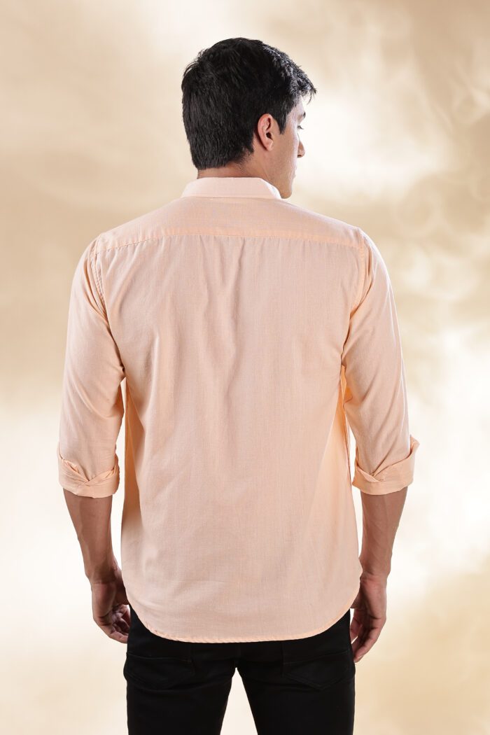 Muslin Khadi Peach Casual Shirt - Image 6