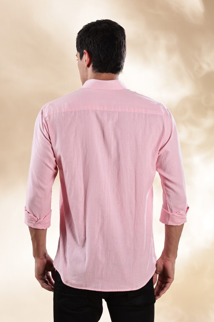 Muslin Khadi Petal Pink Casual Shirt - Image 5