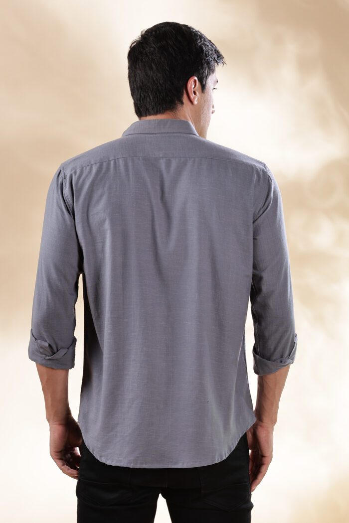 Muslin Khadi Grey Casual Shirt - Image 6
