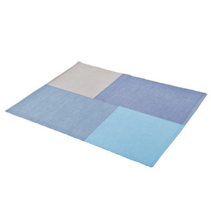 Handwoven Cotton Table Mats With Multicolour Check (Set of 6 Pcs) - Image 2