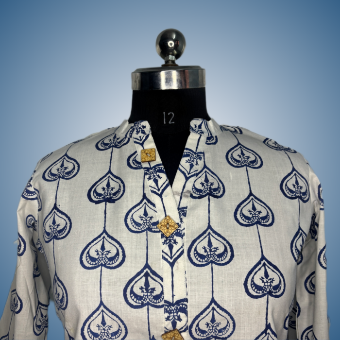 Block Print Khadi Cotton Kurti - Image 2