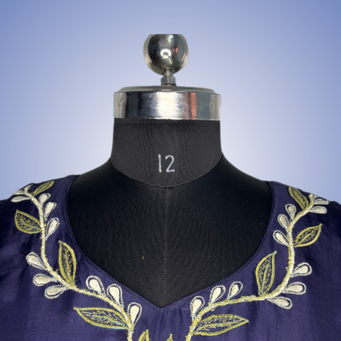 Regal Blue Embroidered Kurti - Image 3