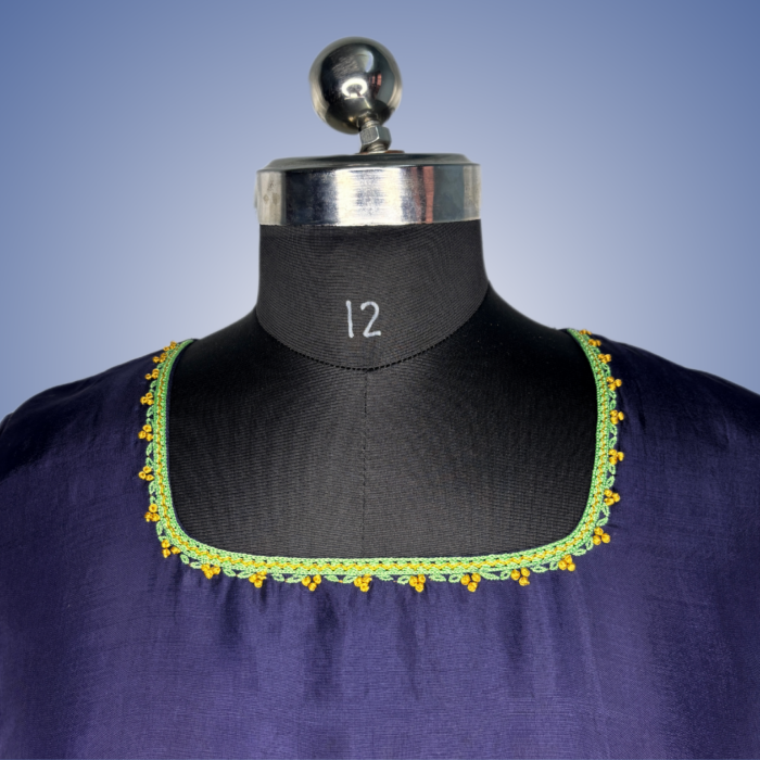 Elegant Hand-Embroidered Silk Kurti - Image 2