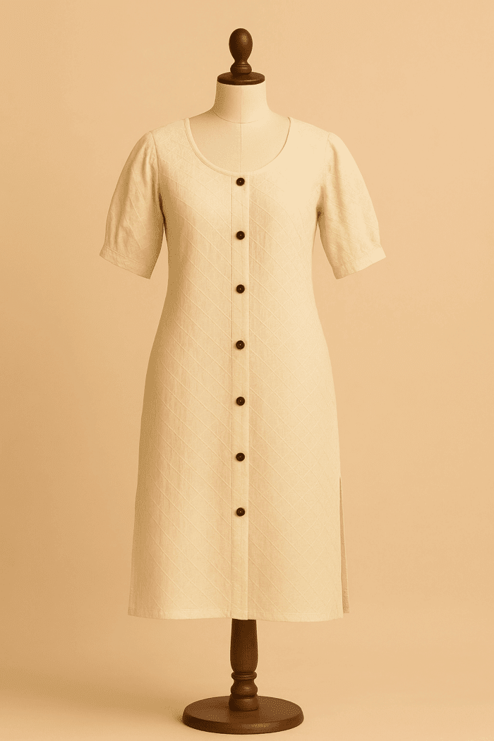 7069a051-8a09-434f-a2ab-255607729f35 Hakoba Off-white Kurti - Image 1