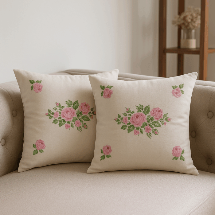 32af9fc2-85c3-43c9-a2c5-154bf4a87748 Premium Handcrafted Embroidery Cushion Cover Set of 2 (16×16 inches) - Image 1