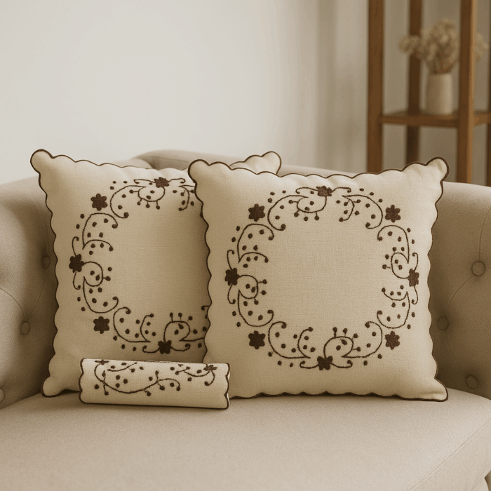 6d49643b-5767-4cab-94c4-1ed20a1e2a7f Premium Handcrafted Embroidery Cushion Cover Set of 2(16×16 inches) - Image 1