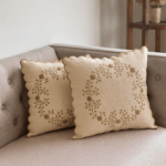 Premium Handcrafted Embroidery Cushion Cover Set of 2 (16×16 inches)