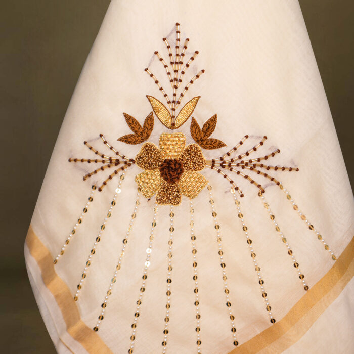 Chanderi Silk Dupatta with Exquisite Hand Embroidery (6) - Image 2