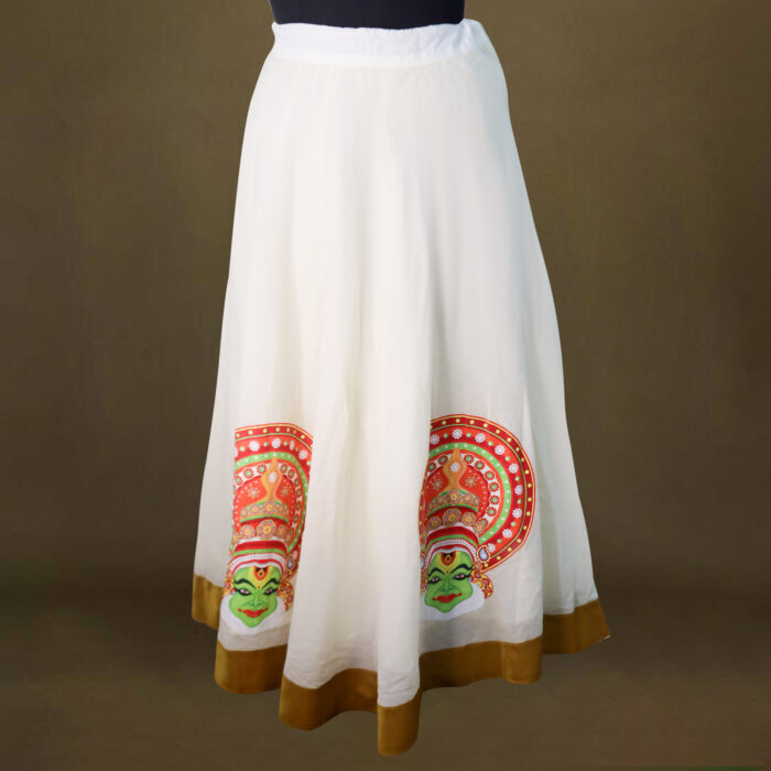 Vishu 2_4_0003_IMG_1627 Handloom Cotton Skirt with Kathakali Print - Image 1