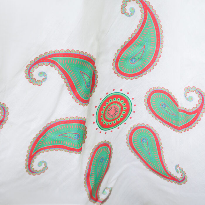 Handloom Cotton Skirt with Golden Zari Border - Image 2