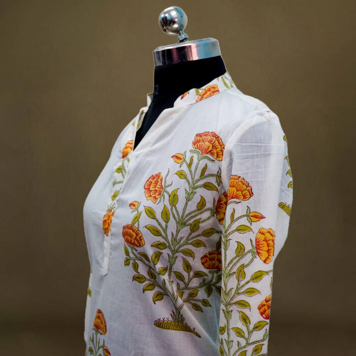Floral Print Cotton Kurti - Image 2