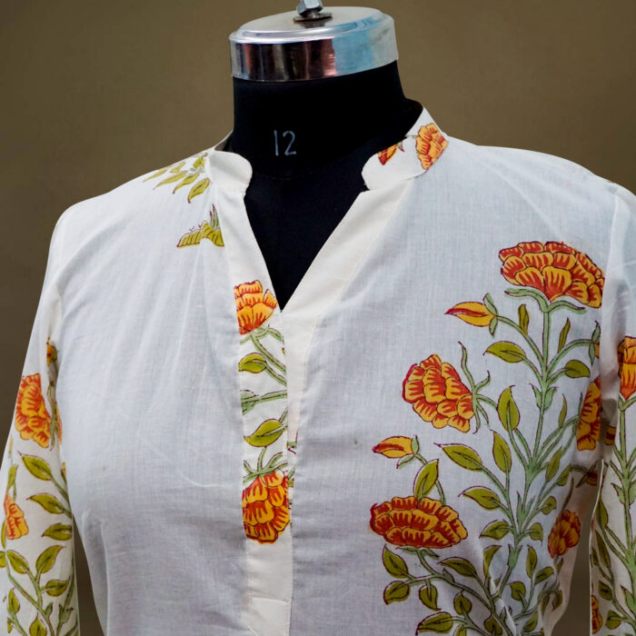 Floral Print Cotton Kurti - Image 3