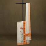 Kerala Handloom Fabric painted Set Mundu - Image 2
