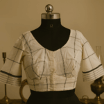 Classic Kasavu Checks – Ivory Cotton Blouse