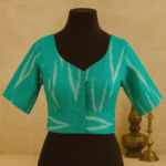 Handloom Cotton Blouse with Ikat print
