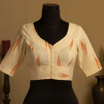 Handloom Cotton Blouse with Ikat print