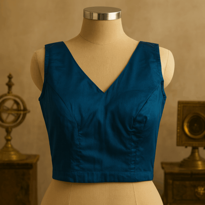 9b29ae79-e579-4e3f-9c26-56c84a77659b Sleeveless Cotton Silk Blouse with Princess Cut - Image 1