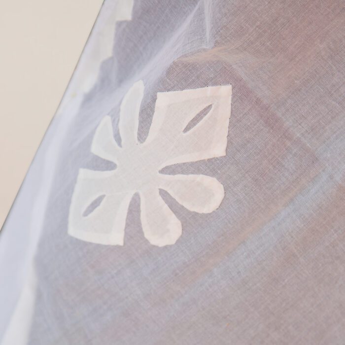 White Whisper Cotton Organza Dupatta – Applique Elegance - Image 3