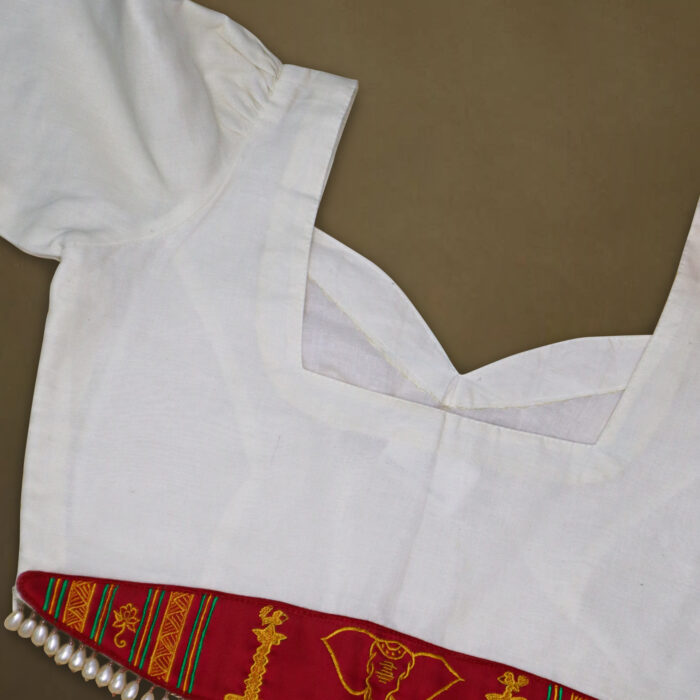 Kerala Grace – Handloom Heritage Blouse - Image 2