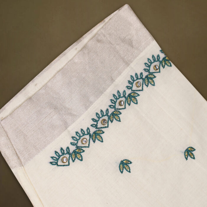 Handloom Cotton Kasavu Blouse - Image 2