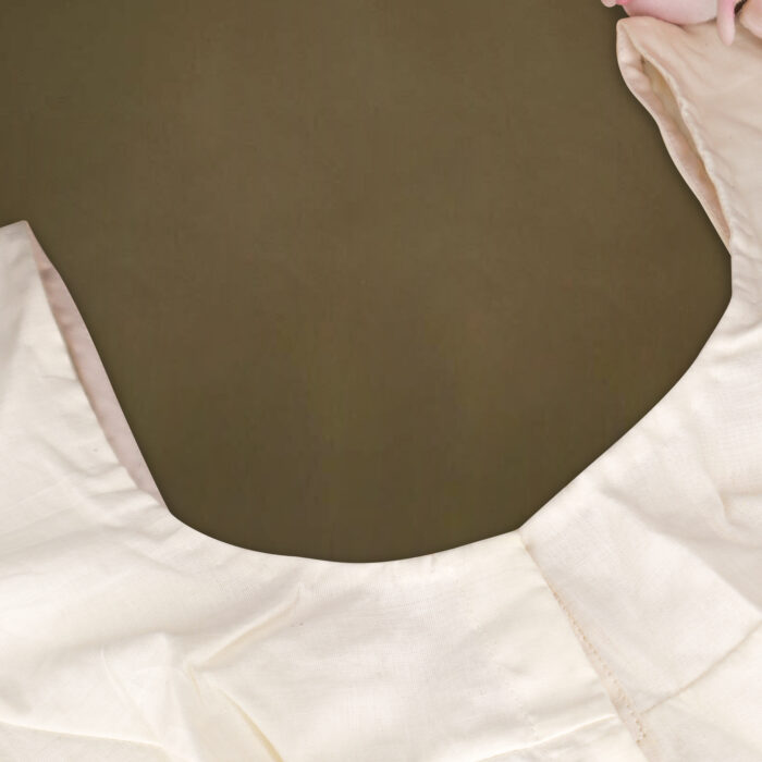 Elegant Pearl & Thread Embroidered Handloom Cotton Blouse - Image 4