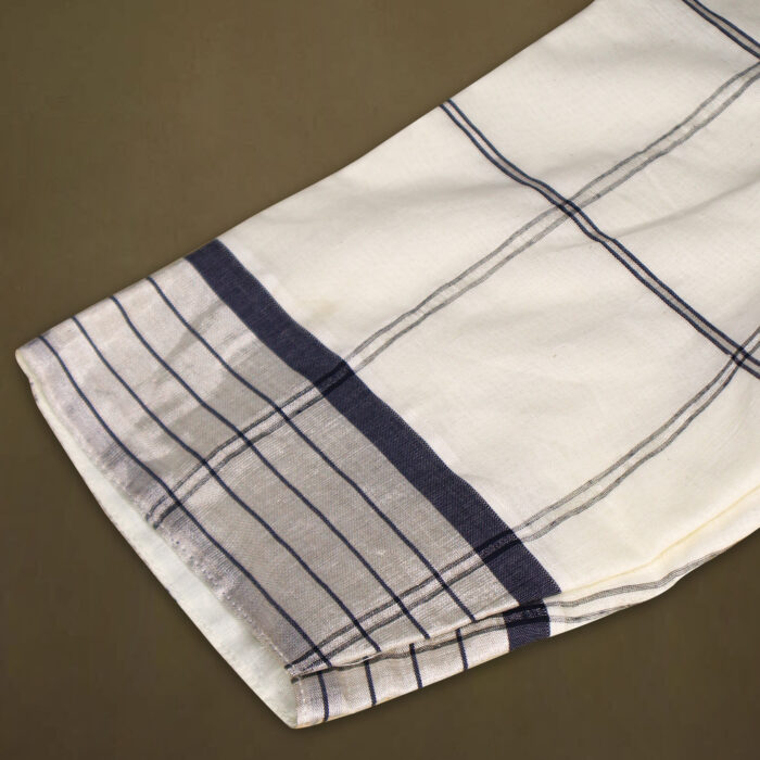Classic Kasavu Checks – Ivory Cotton Blouse - Image 3