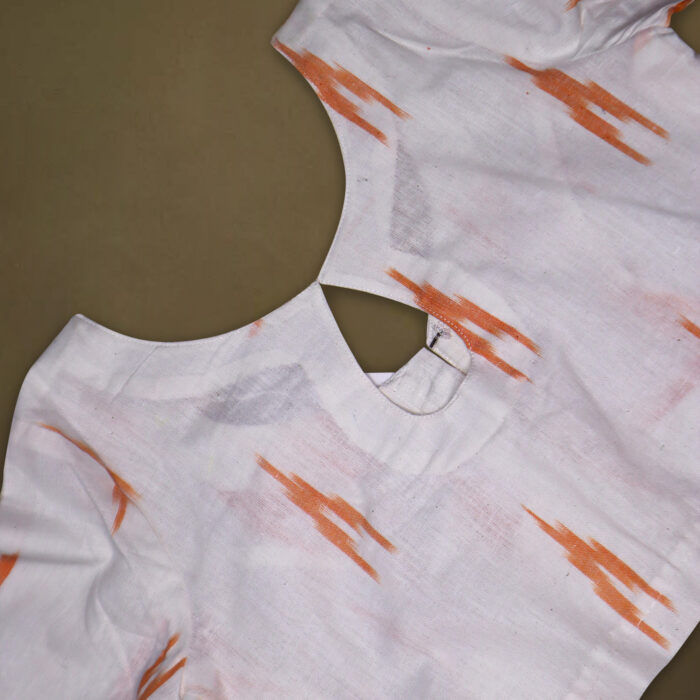 Handloom Cotton Blouse with Ikat print - Image 2