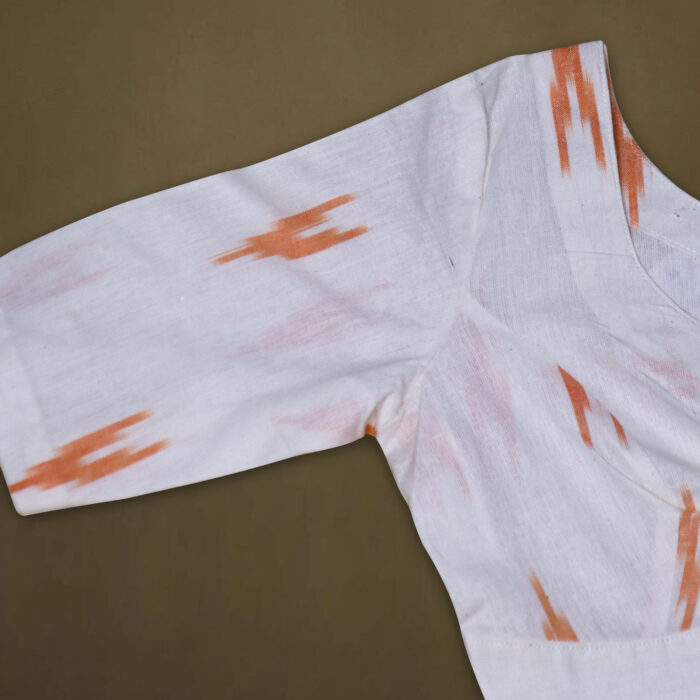 Handloom Cotton Blouse with Ikat print - Image 3