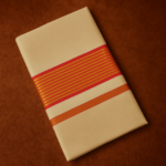Kerala Handloom Orange Striped Saree