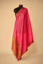 Pink Pochampally Border Cotton Silk Dupatta