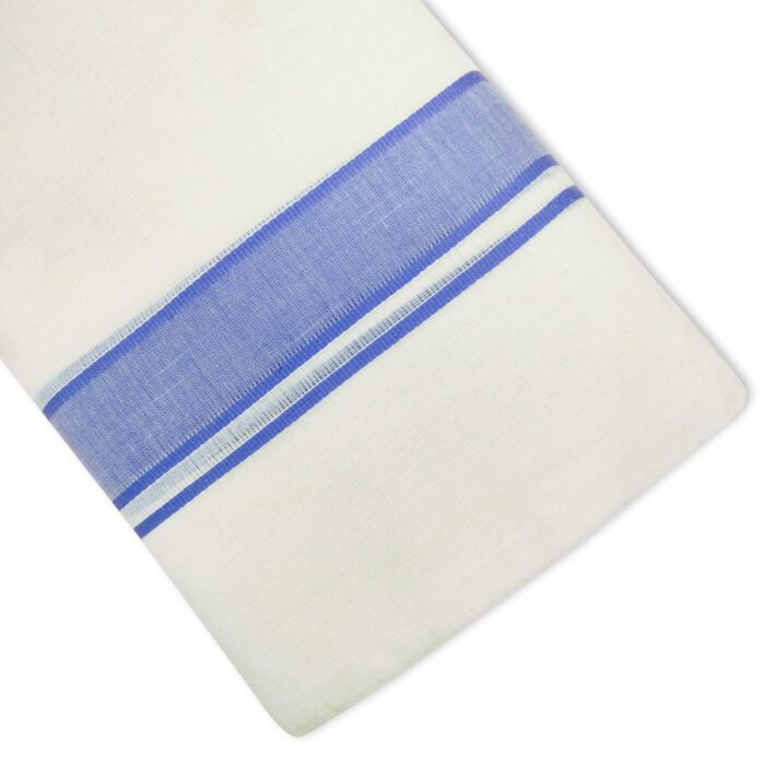 Kerala Handloom Lavender Striped Dhoti - Image 2