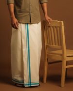 Kerala Handloom Green Striped Dhoti